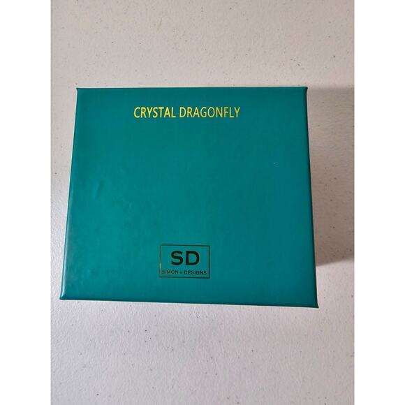 NIB Simon Design Crystal Dragonfly Lavender Iridescent Paperweight Suncatcher - Picture 6 of 6